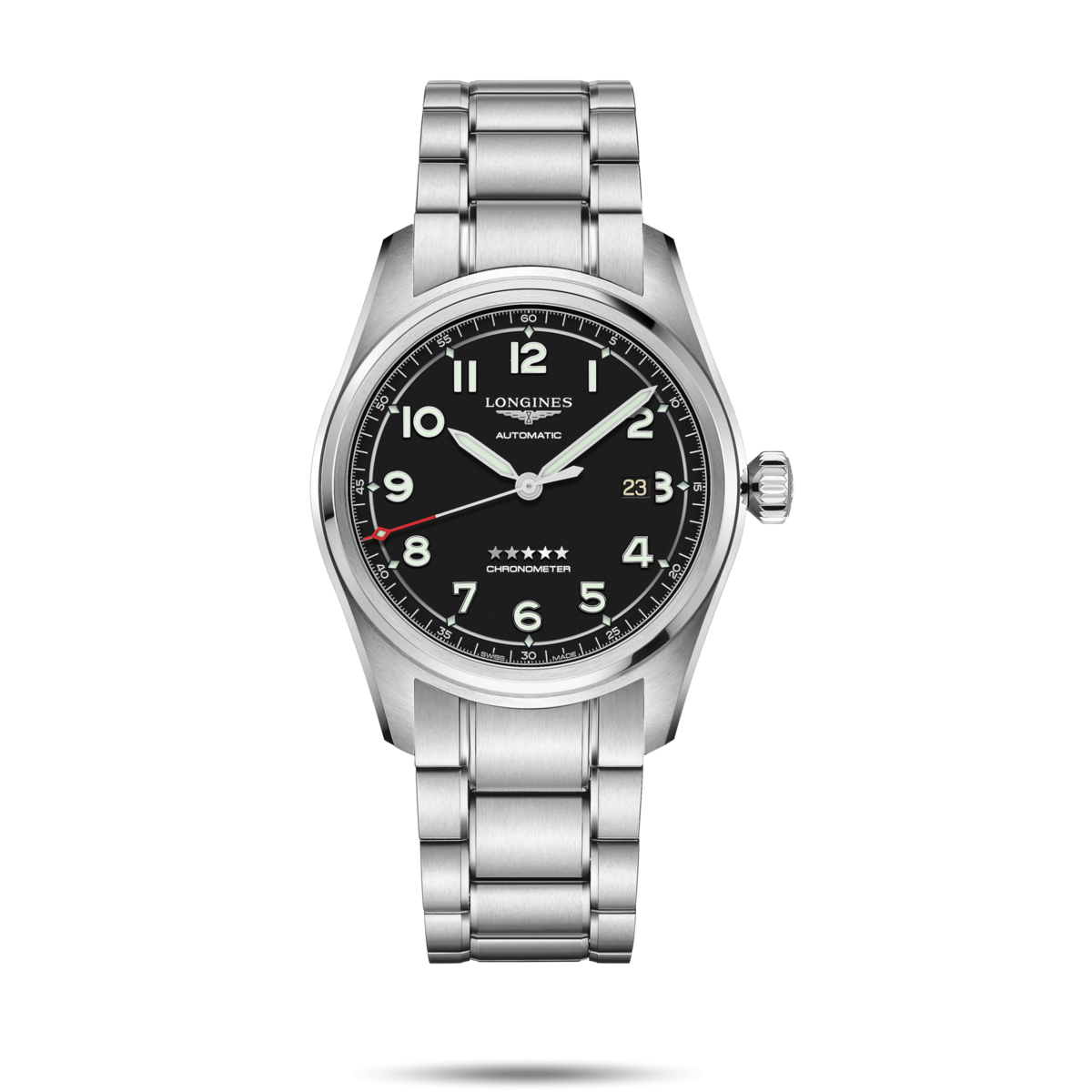 Longines Spirit Black Dial Stainless Steel Mens 42mm Watch L38114536