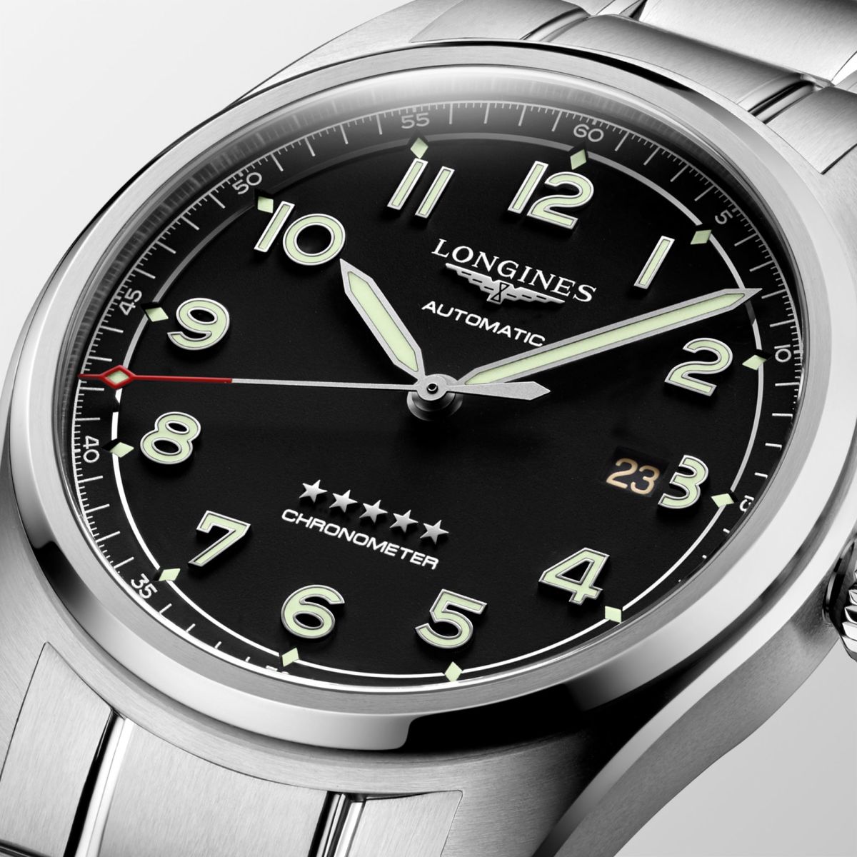 Longines Spirit Black Dial Stainless Steel Mens 42mm Watch L38114536