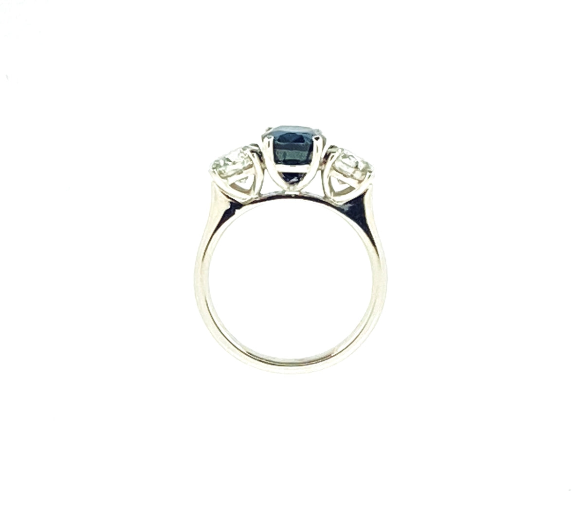 18ct White Gold Sapphire & Diamond Set Three Stone Trilogy Ring