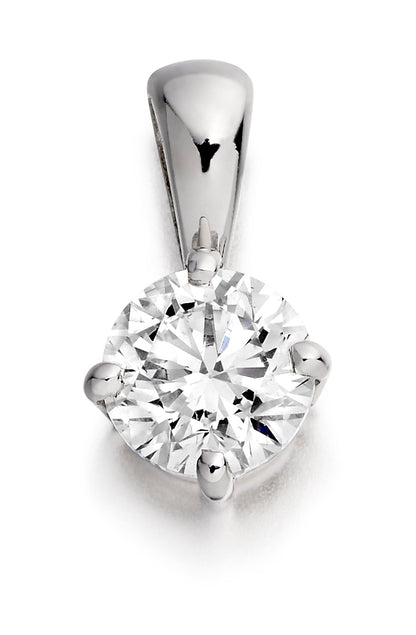 18ct White Gold 4 Claw Set 0.50ct Diamond Pendant Necklace