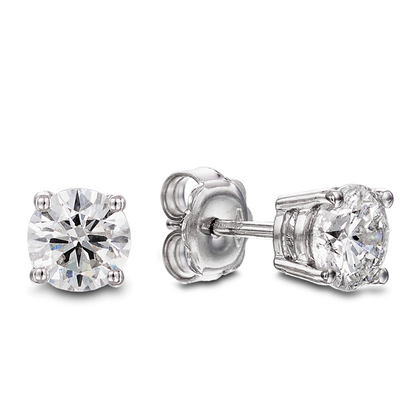 18ct White Gold 4 Claw Set 1.40ct Diamond Stud Earrings
