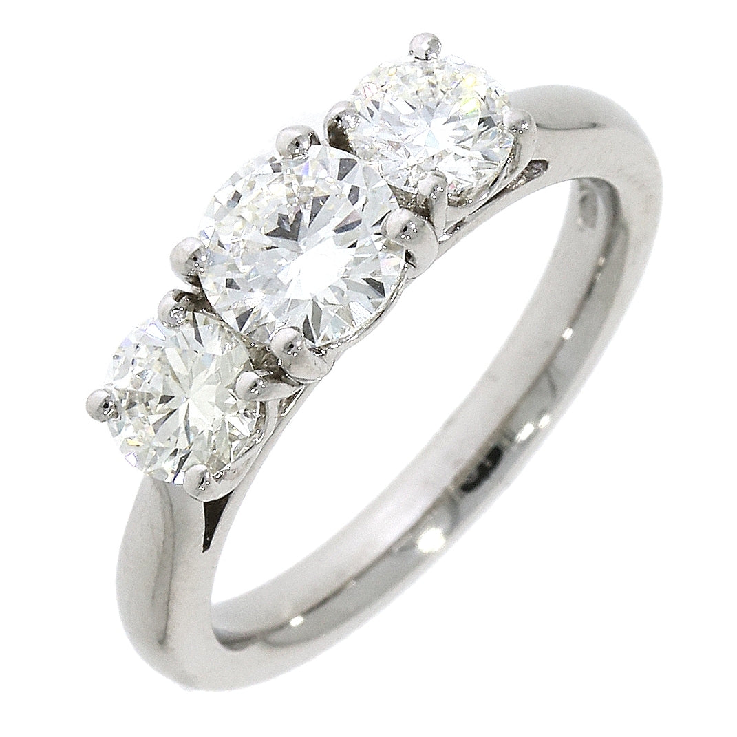 Platinum Graduated Three Stone Diamond 1.50ct Claw Set Trilogy Ring