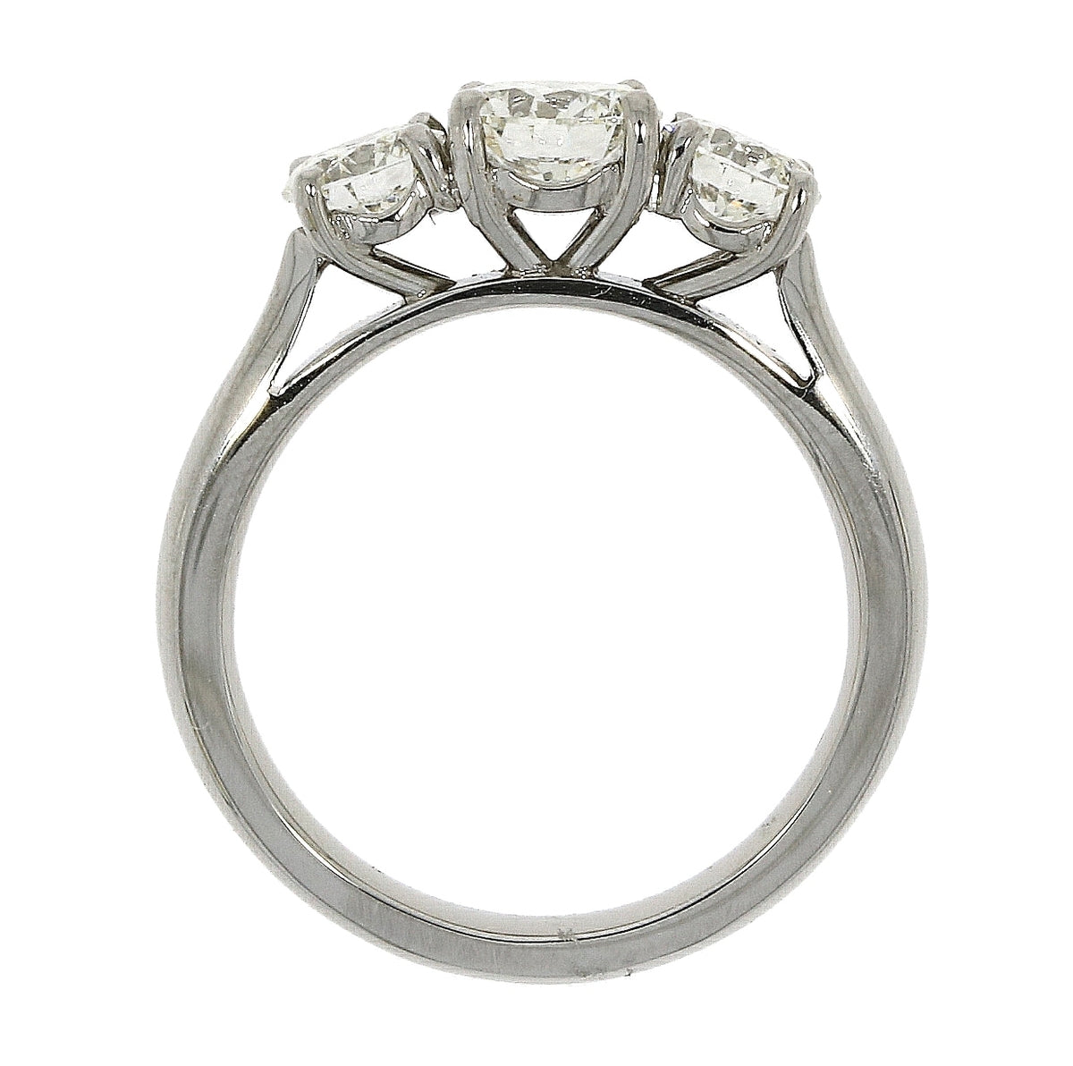 Platinum Graduated Three Stone Diamond 1.50ct Claw Set Trilogy Ring