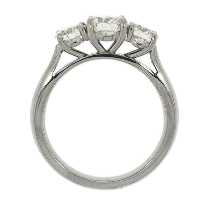 Platinum Graduated Three Stone Diamond 1.50ct Claw Set Trilogy Ring