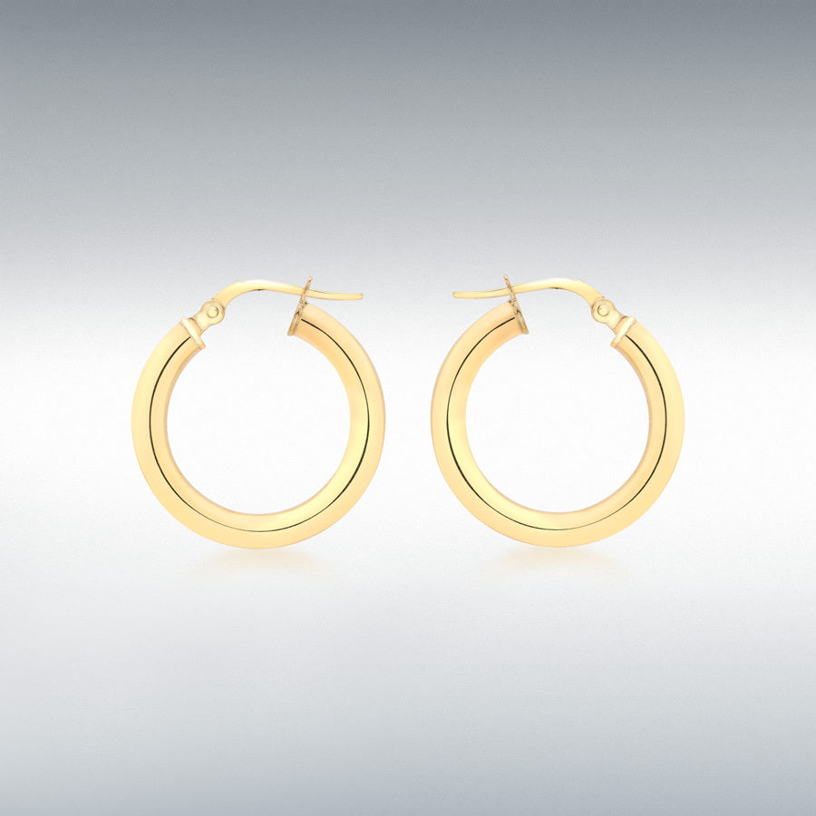 9ct Gold Plain Polished 20mm Hoop Earrings
