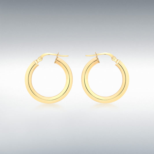 9ct Gold Plain Polished 20mm Hoop Earrings