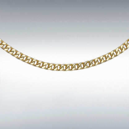 9ct Yellow Gold Square Spiga Link Chain 18" Necklace