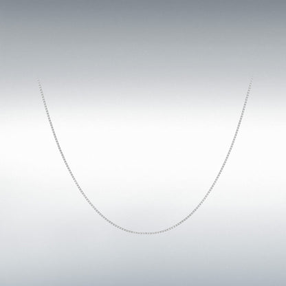 9ct White Gold Venetian Box Chain Link 18" Necklace