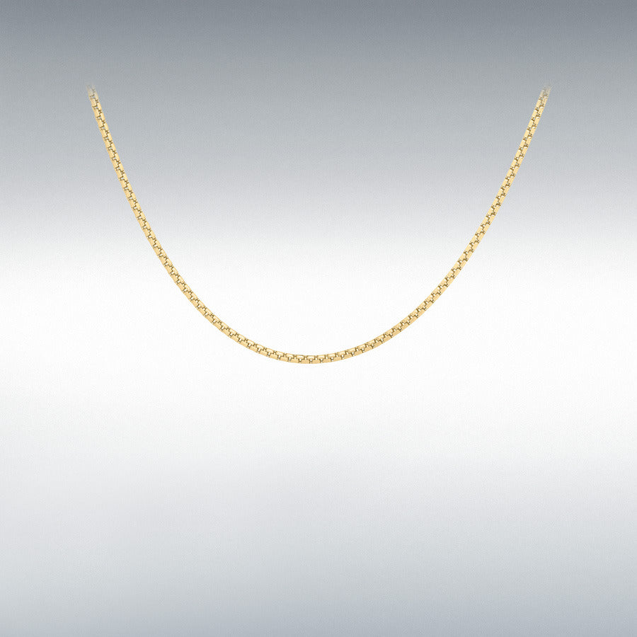 9ct Yellow Gold Box Belcher Chain Link 18" Necklace