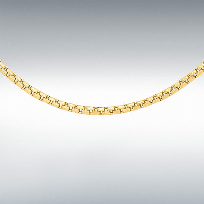 9ct Yellow Gold Box Belcher Chain Link 18" Necklace