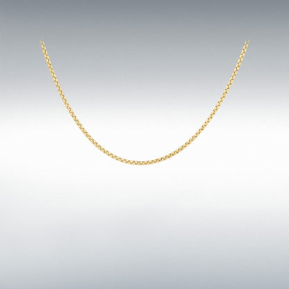 9ct Yellow Gold Box Belcher Chain Link 20" Necklace