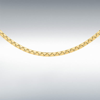 9ct Yellow Gold Box Belcher Chain Link 20" Necklace