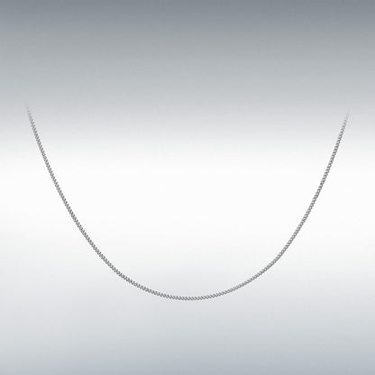 9ct White Gold Diamond Cut Curb Chain Link 18" Necklace