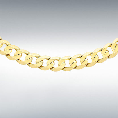 9ct Yellow Gold Diamond Cut Curb Chain Link 18" Necklace
