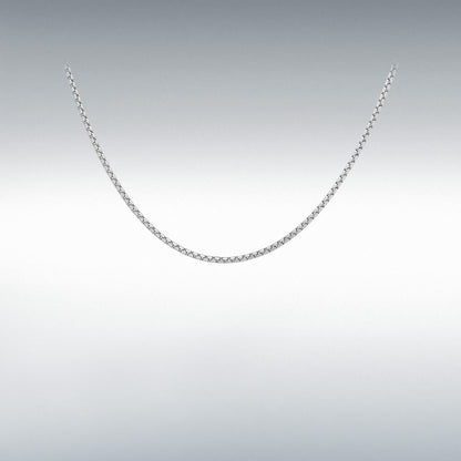 9ct White Gold Box Belcher Chain Link 20" Necklace