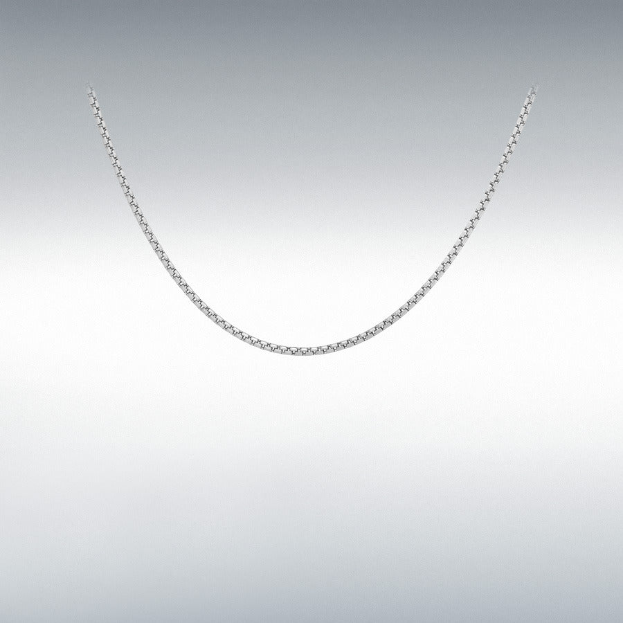9ct White Gold Box Belcher Chain Link 18" Necklace