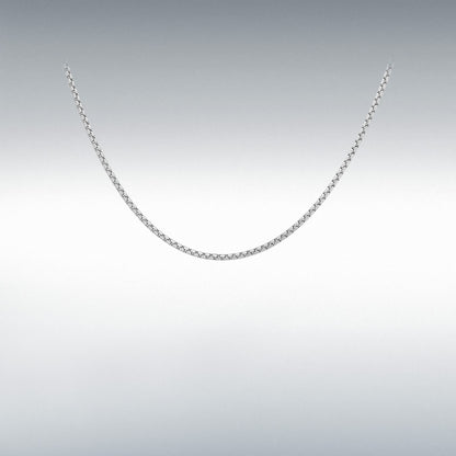 9ct White Gold Box Belcher Chain Link 18" Necklace