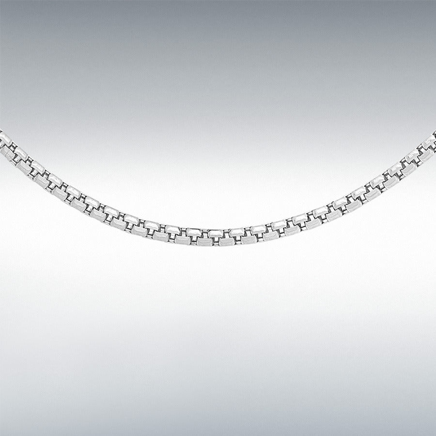 9ct White Gold Box Belcher Chain Link 18" Necklace