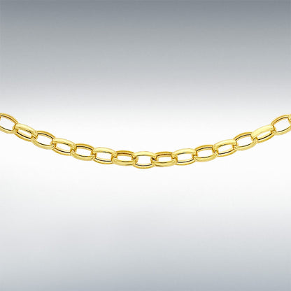 9ct Yellow Gold Hollow Belcher Chain Link 18" Necklace