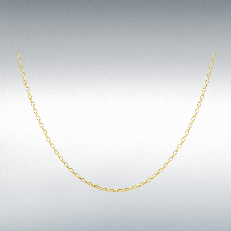 9ct Yellow Gold Hollow Belcher Chain Link 20" Necklace