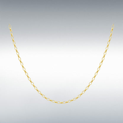 9ct Yellow Gold Hollow Belcher Chain Link 18" Necklace