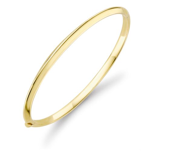 9ct Gold Knife Edge Design Hinged Bangle