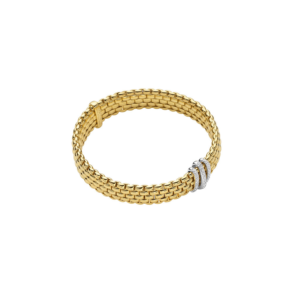 FOPE Flex'it Panorama 18ct Gold & Diamond Bracelet