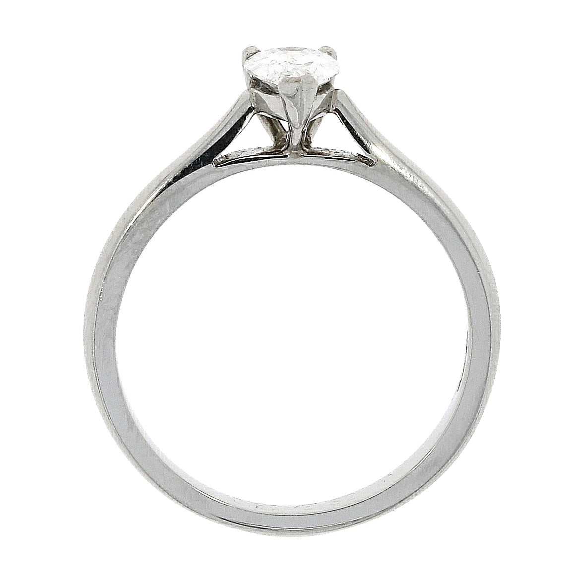 Platinum Solitaire Claw Set 0.50ct Single Stone Pear Shaped Diamond Ring