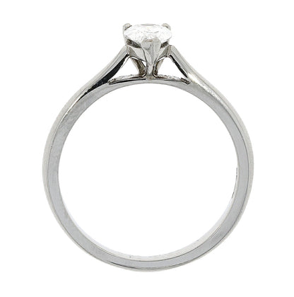 Platinum Solitaire Claw Set 0.50ct Single Stone Pear Shaped Diamond Ring