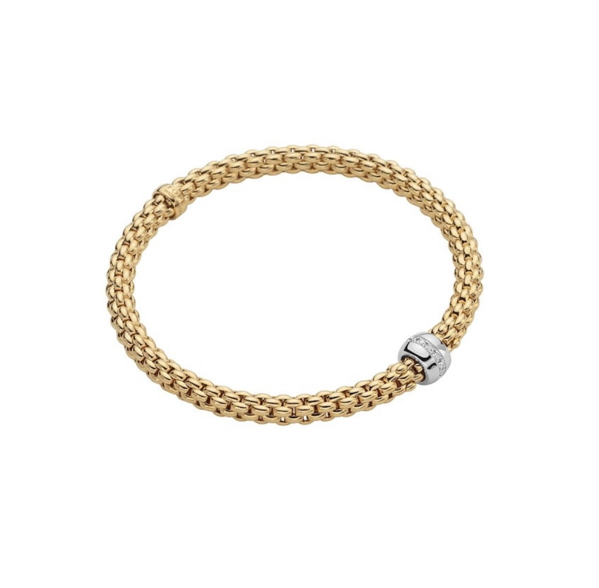 FOPE Flex'it Solo 18ct Gold & Diamond Bracelet