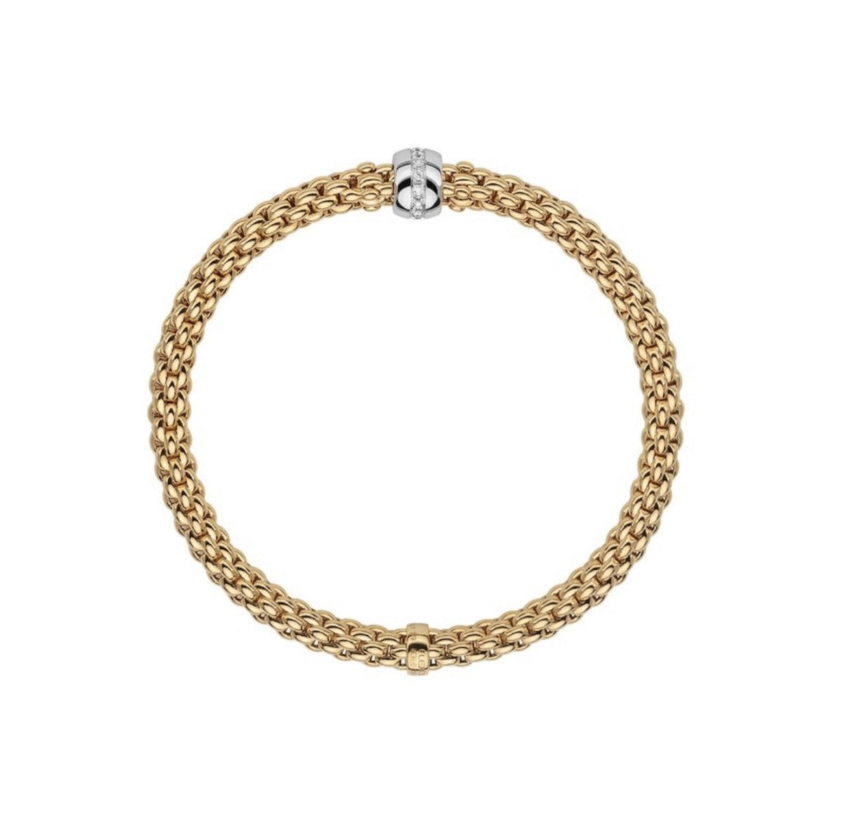 FOPE Flex'it Solo 18ct Gold & Diamond Bracelet