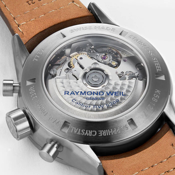 Raymond Weil Freelancer Calibre RW5200 Blue & Silver Dial Stainless Steel Mens Chronograph Watch 7732-TIC-50421