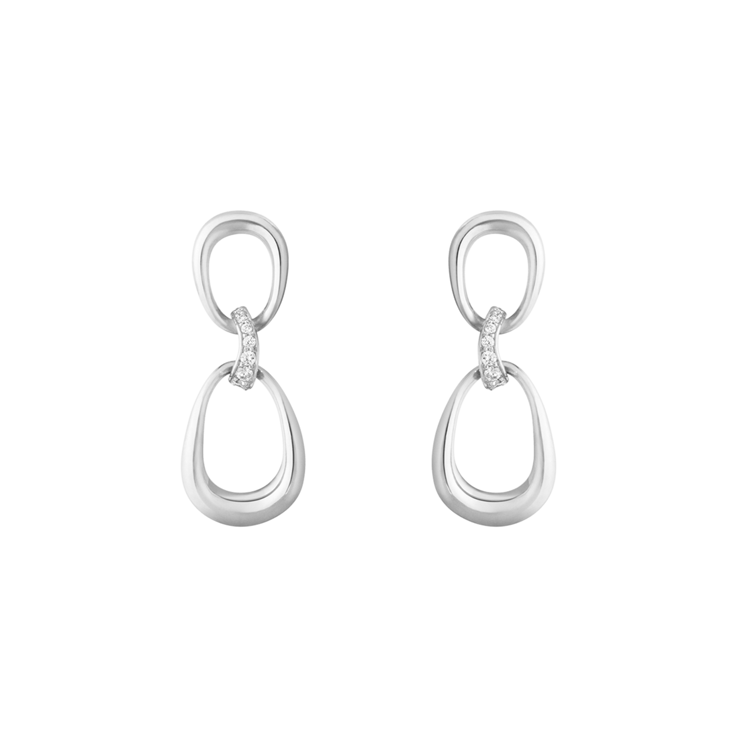 Georg Jensen OFFSPRING Sterling Silver & Diamond Drop Earrings 20001848