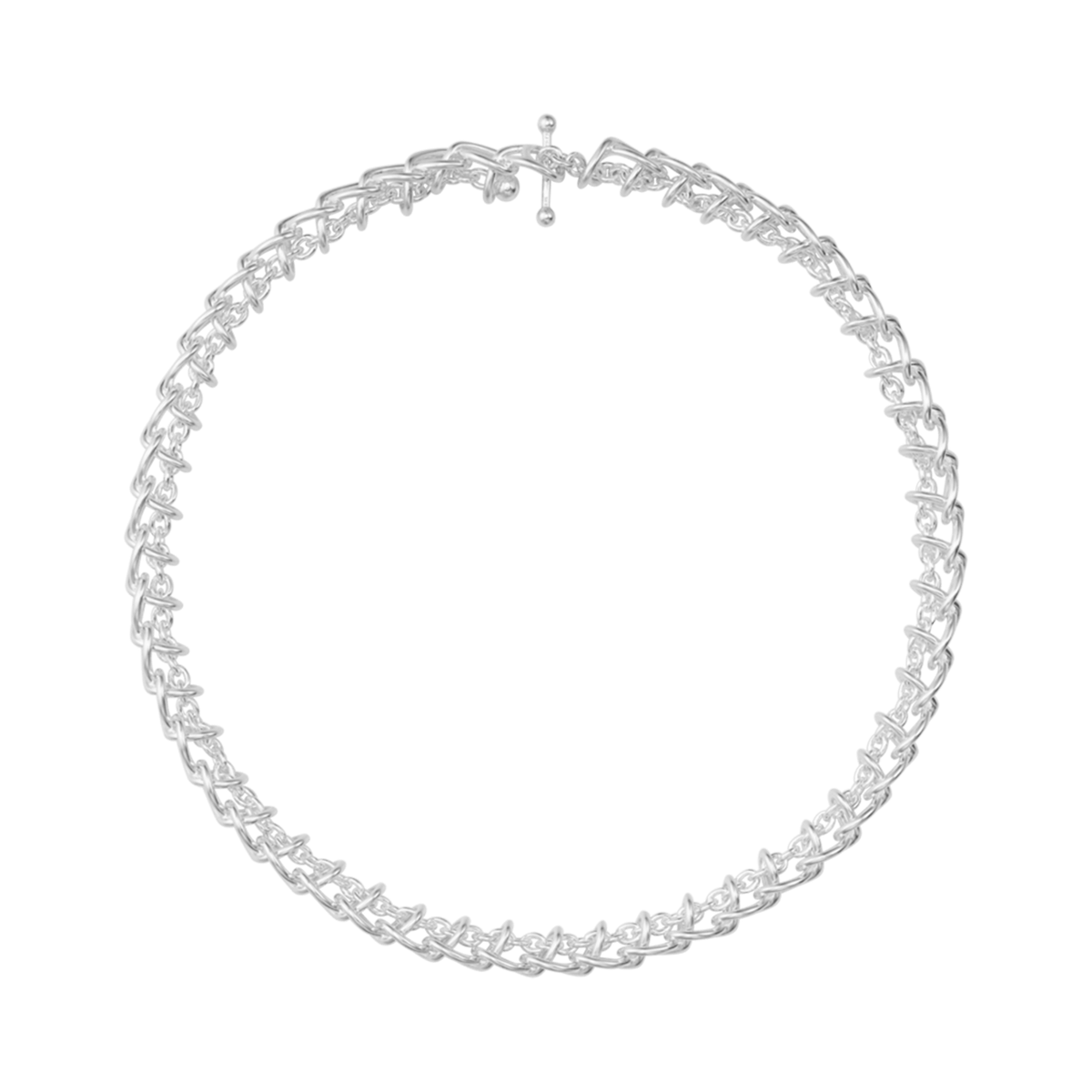 Georg Jensen WEFT Single Link Sterling Silver Necklace 20002031