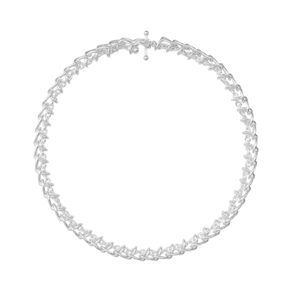 Georg Jensen WEFT Single Link Sterling Silver Necklace 20002031