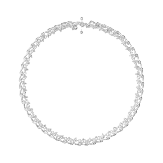 Georg Jensen WEFT Single Link Sterling Silver Necklace 20002031