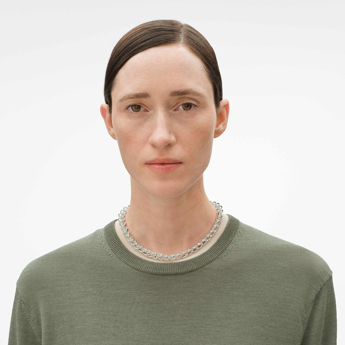 Georg Jensen WEFT Single Link Sterling Silver Necklace 20002031