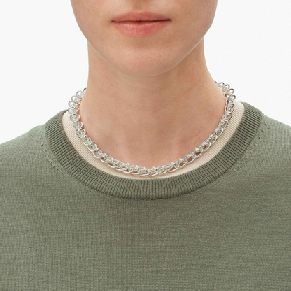 Georg Jensen WEFT Single Link Sterling Silver Necklace 20002031