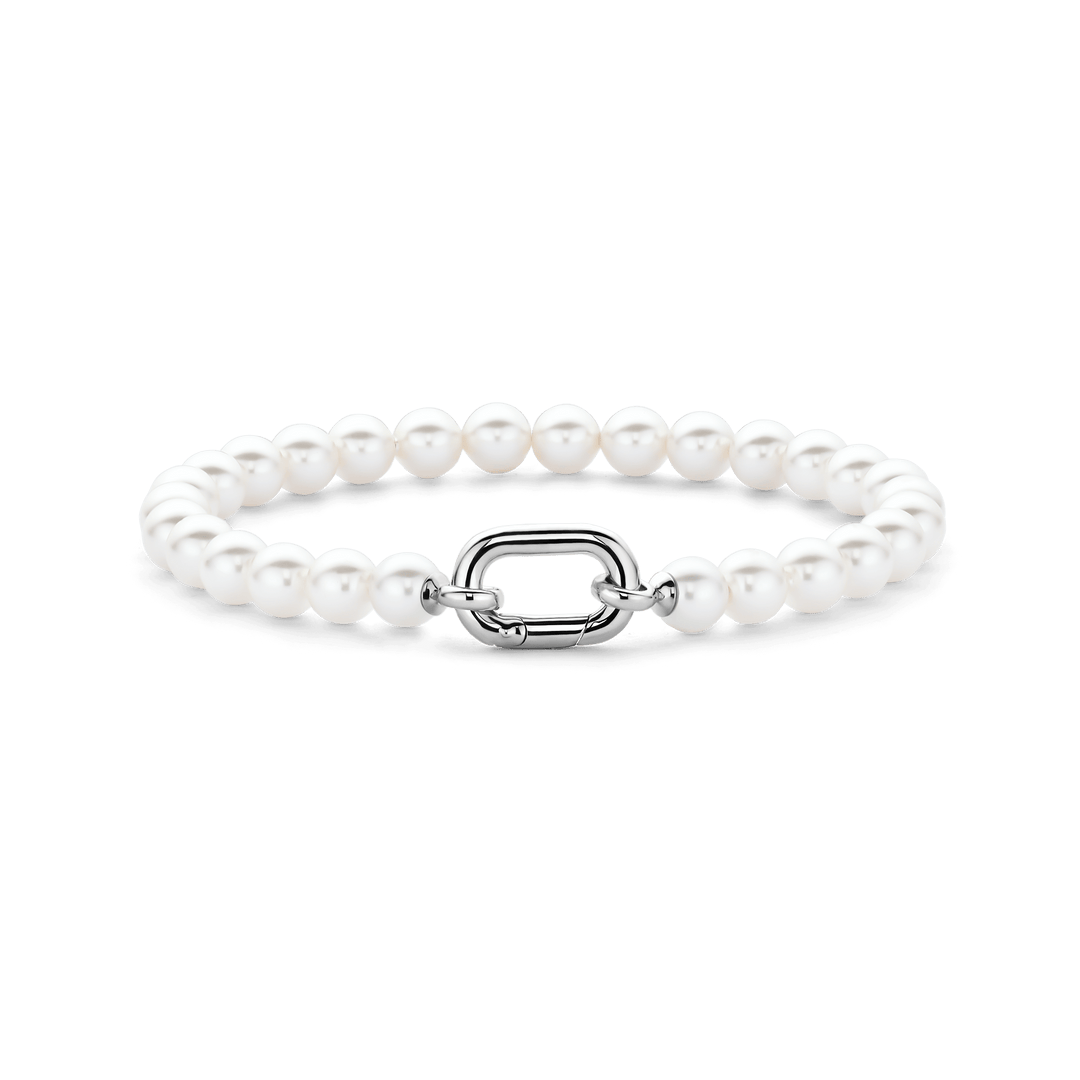 TI SENTO Sterling Silver 6mm Pearl Set Bracelet