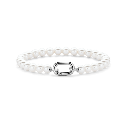 TI SENTO Sterling Silver 6mm Pearl Set Bracelet