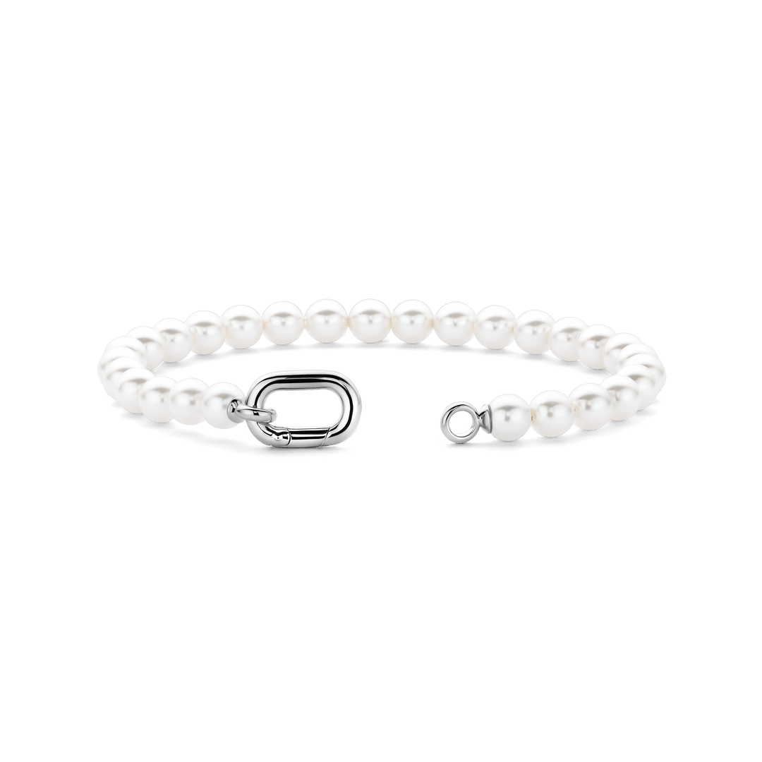 TI SENTO Sterling Silver 6mm Pearl Set Bracelet