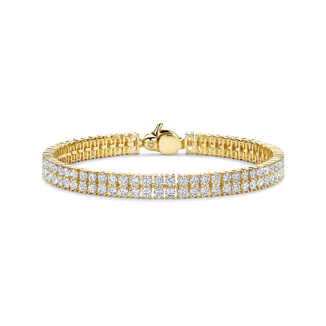 TI SENTO Gold Plated Sterling Silver Cubic Zirconia Set Two Row Bracelet