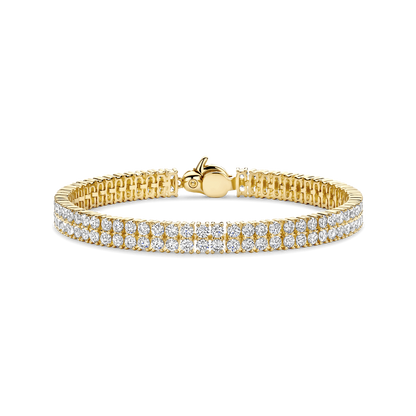 TI SENTO Gold Plated Sterling Silver Cubic Zirconia Set Two Row Bracelet