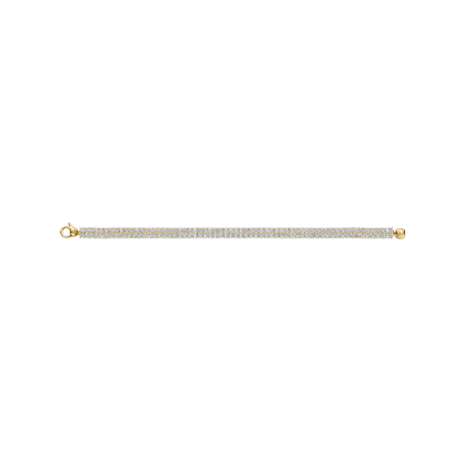 TI SENTO Gold Plated Sterling Silver Cubic Zirconia Set Two Row Bracelet