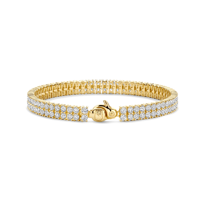 TI SENTO Gold Plated Sterling Silver Cubic Zirconia Set Two Row Bracelet
