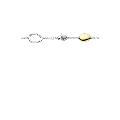 TI SENTO Sterling Silver & Gold Plated Cubic Zirconia Set Pebble Design Bracelet