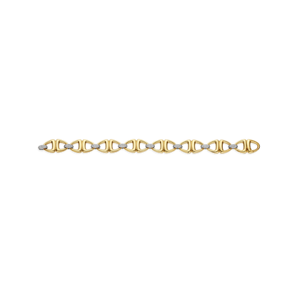 TI SENTO Sterling Silver & Gold Plated Cubic Zirconia Set Open Link Bracelet