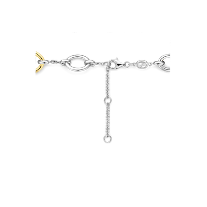 TI SENTO Sterling Silver & Gold Plated Cubic Zirconia Set Connected Circle Bracelet