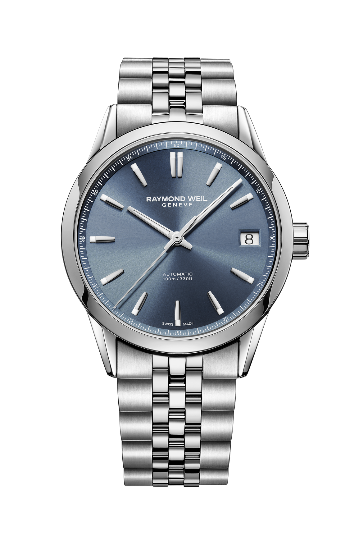 Raymond Weil Freelancer Blue Dial Stainless Steel Mens Watch 40mm 2741-ST-50001