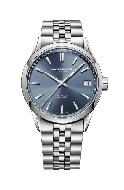 Raymond Weil Freelancer Blue Dial Stainless Steel Mens Watch 40mm 2741-ST-50001